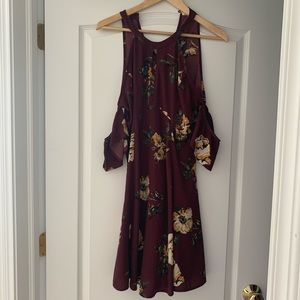 Francescas floral maroon dress